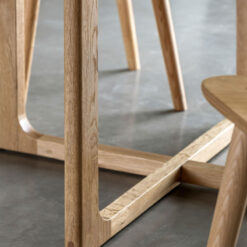 Rustic Scandi Japandi Light Oak Wood 4 Seater Round Dining Table 110cm