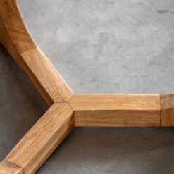 Rustic Scandi Japandi Light Oak Wood Round Side Table End Table