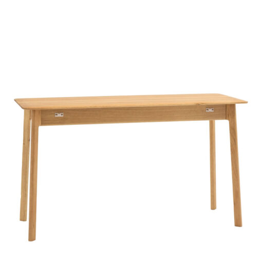 Rustic Scandi Japandi Solid Light Oak Wood 1 Drawer Desk Dressing Table 130cm