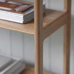 Rustic Scandi Japandi Solid Light Oak Wood 4 Tier 2 Door Bookcase Shelving Display Unit Cabinet 172cm