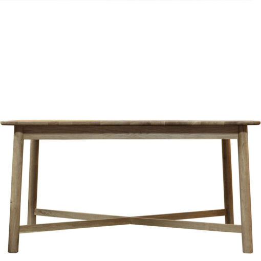 Rustic Scandi Japandi Solid Light Oak Wood 6 Seater Dining Table 150cm