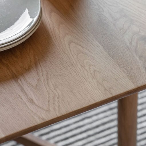 Rustic Scandi Japandi Solid Light Oak Wood 6 Seater Dining Table 150cm