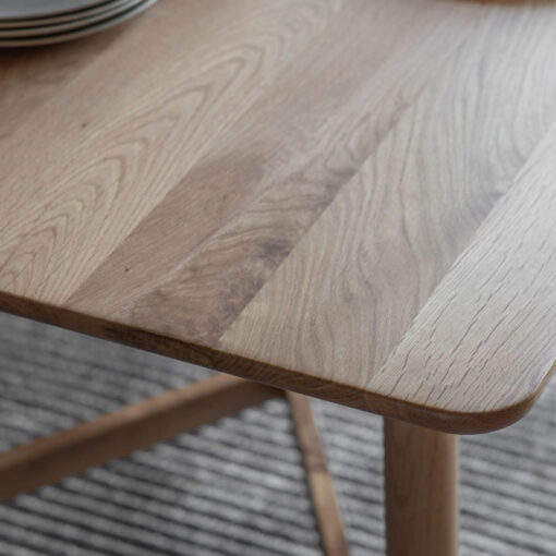 Rustic Scandi Japandi Solid Light Oak Wood 6 Seater Dining Table 150cm