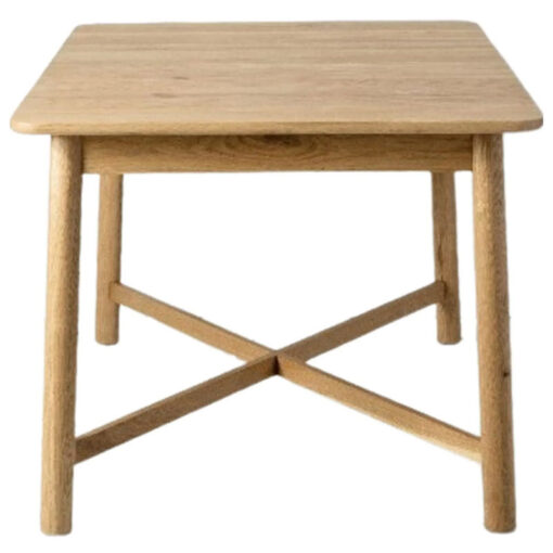 Rustic Scandi Japandi Solid Light Oak Wood 6 Seater Dining Table 150cm