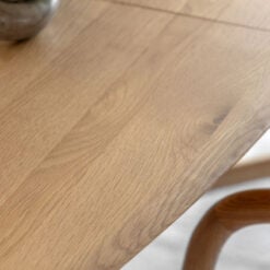 Rustic Scandi Japandi Solid Light Oak Wood Extending Oval 8 Seater Dining Table 200cm - 250cm