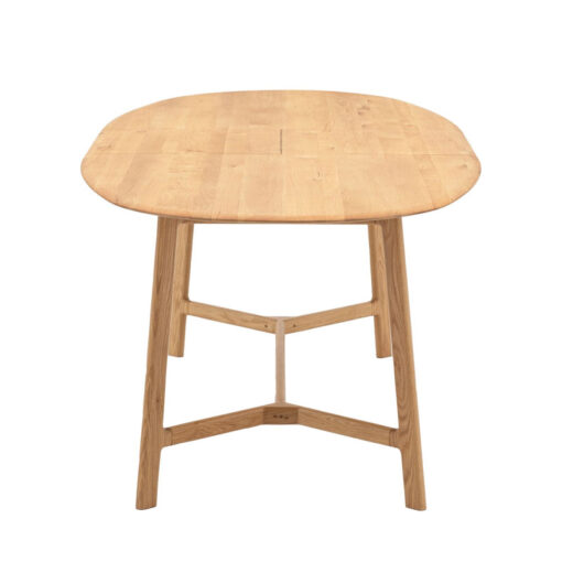 Rustic Scandi Japandi Solid Light Oak Wood Extending Oval 8 Seater Dining Table 200cm - 250cm