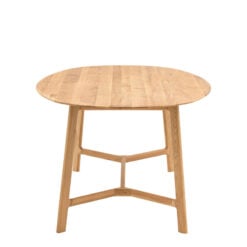 Rustic Scandi Japandi Solid Light Oak Wood Oval 6 Seater Dining Table 180cm