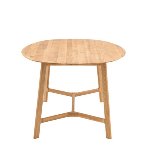 Rustic Scandi Japandi Solid Light Oak Wood Oval 6 Seater Dining Table 180cm
