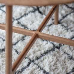 Rustic Scandi Japandi Solid Light Oak Wood Round 4 Seater Dining Table 100cm