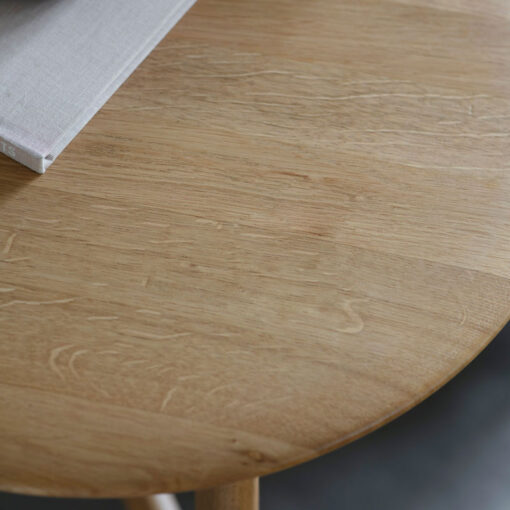 Rustic Scandi Japandi Solid Light Oak Wood Round Tripod Side Table End Table