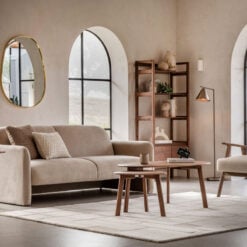 Rustic Scandi Japandi Solid Walnut Dark Brown Wood 4 Tier 2 Door Bookcase Shelving Display Unit Cabinet 172cm