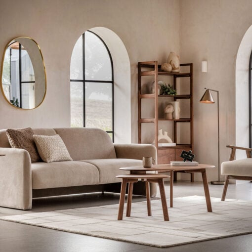 Rustic Scandi Japandi Solid Walnut Dark Brown Wood 4 Tier 2 Door Bookcase Shelving Display Unit Cabinet 172cm