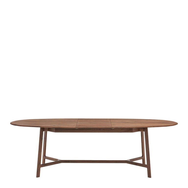 Rustic Scandi Japandi Solid Walnut Dark Brown Wood Extending Oval 8 ...
