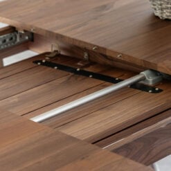 Rustic Scandi Japandi Solid Walnut Dark Brown Wood Extending Oval 8 Seater Dining Table 200cm - 250cm