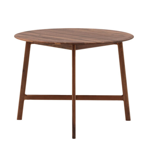 Rustic Scandi Japandi Solid Walnut Dark Brown Wood Round 4 Seater Dining Table 100cm Rustic Scandi Japandi Solid Walnut Dark Brown Wood Round 4 Seater Dining Table 100cm