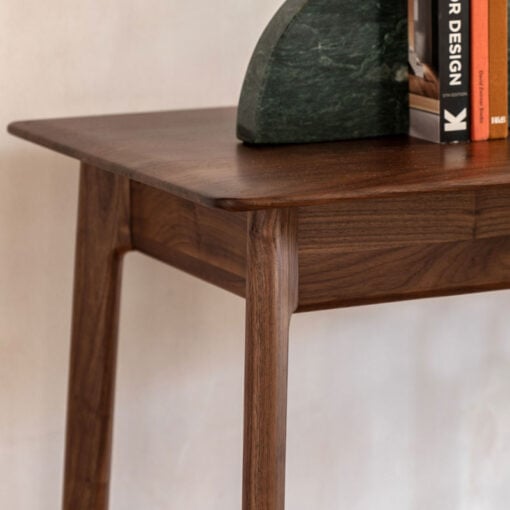 Rustic Scandi Japandi Walnut Dark Brown Wood 1 Drawer Desk Dressing Table 130cm Rustic Scandi Japandi Walnut Dark Brown Wood 1 Drawer Desk Dressing Table 130cm