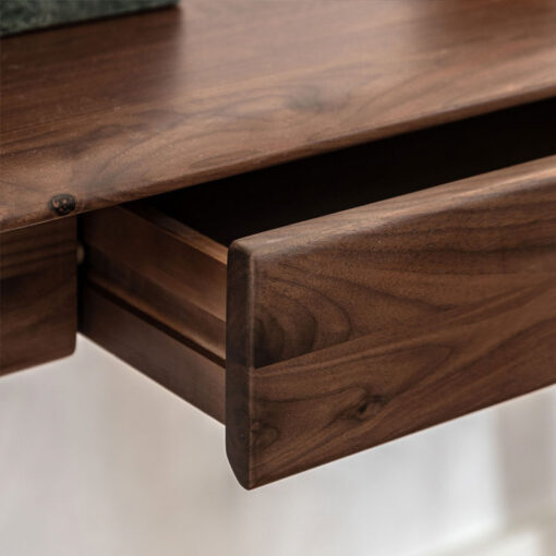 Rustic Scandi Japandi Walnut Dark Brown Wood 1 Drawer Desk Dressing Table 130cm Rustic Scandi Japandi Walnut Dark Brown Wood 1 Drawer Desk Dressing Table 130cm