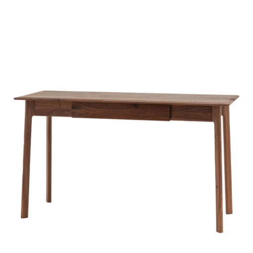 Rustic Scandi Japandi Walnut Dark Brown Wood 1 Drawer Desk Dressing Table 130cm Rustic Scandi Japandi Walnut Dark Brown Wood 1 Drawer Desk Dressing Table 130cm