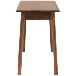 Rustic Scandi Japandi Walnut Dark Brown Wood 1 Drawer Desk Dressing Table 130cm