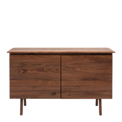 Rustic Scandi Japandi Walnut Dark Brown Wood 2 Door Small Sideboard 116cm Rustic Scandi Japandi Walnut Dark Brown Wood 2 Door Small Sideboard 116cm