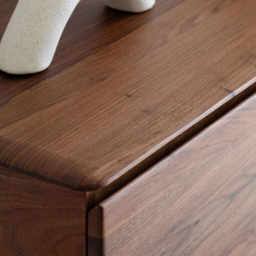 Rustic Scandi Japandi Walnut Dark Brown Wood 2 Door Small Sideboard 116cm Rustic Scandi Japandi Walnut Dark Brown Wood 2 Door Small Sideboard 116cm