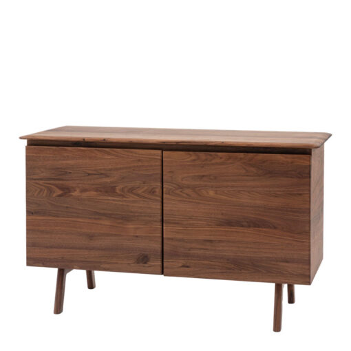 Rustic Scandi Japandi Walnut Dark Brown Wood 2 Door Small Sideboard 116cm Rustic Scandi Japandi Walnut Dark Brown Wood 2 Door Small Sideboard 116cm