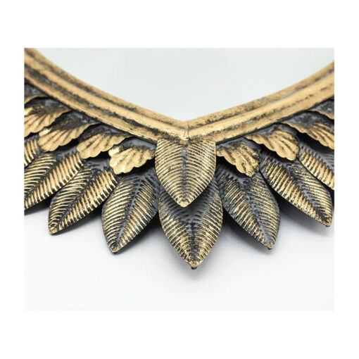 Antique Gold Metal Feathered Winged Sacred Heart Large Wall Mirror 102cm