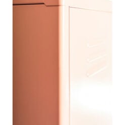 Boho Industrial Baby Pink Metal Locker Style 1 Door Narrow Tall Cabinet Wardrobe 180cm