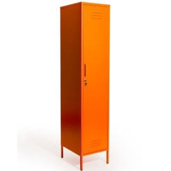 Boho Industrial Burnt Orange Metal Locker Style 1 Door Narrow Tall Cabinet Wardrobe 180cm