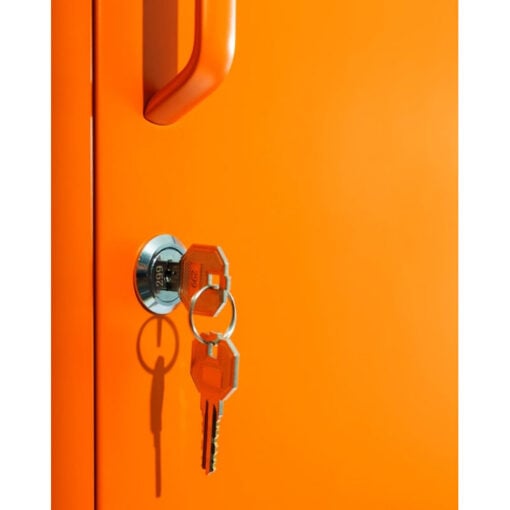 Boho Industrial Burnt Orange Metal Locker Style 1 Door Narrow Tall Cabinet Wardrobe 180cm