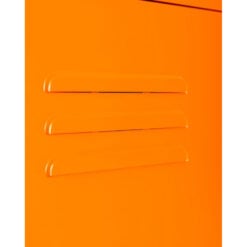 Boho Industrial Burnt Orange Metal Locker Style 1 Door Narrow Tall Cabinet Wardrobe 180cm