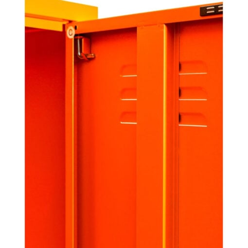 Boho Industrial Burnt Orange Metal Locker Style 1 Door Narrow Tall Cabinet Wardrobe 180cm