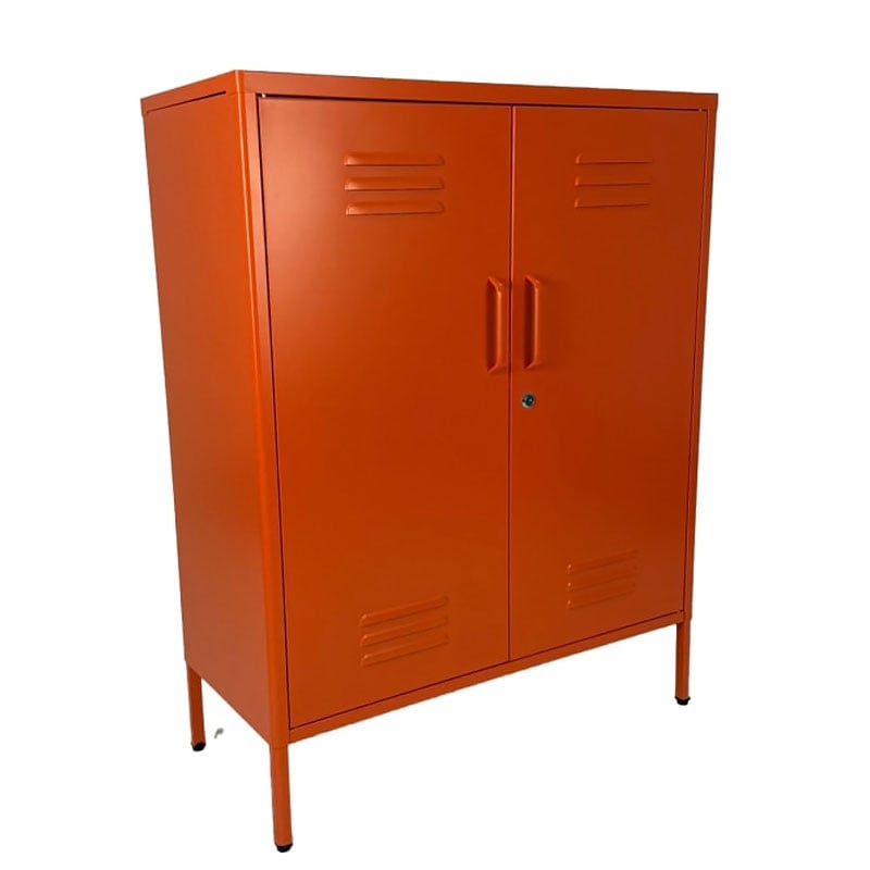 Boho Industrial Burnt Orange Metal Locker Style 2 Door Cabinet 102cm Boho Industrial Burnt Orange Metal Locker Style 2 Door Cabinet 102cm