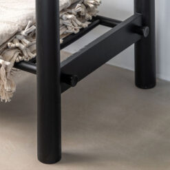 Boho Scandi Japandi Black Oak Wood 2 Tier Open Wardrobe 174cm