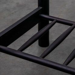 Boho Scandi Japandi Black Oak Wood 2 Tier Open Wardrobe 174cm