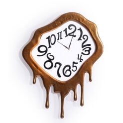 Dali Antique Gold Metal Abstract Drip Large Wall Clock 61cm