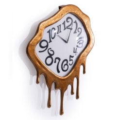 Dali Antique Gold Metal Abstract Drip Large Wall Clock 61cm