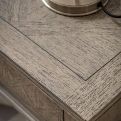 Rustic Country Farmhouse Light Mindy Wood Parquet 2 Drawer 2 Tier Large Console Table 150cm