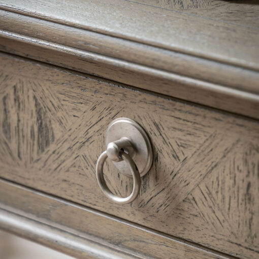 Rustic Country Farmhouse Light Mindy Wood Parquet 2 Drawer Dressing Table 120cm