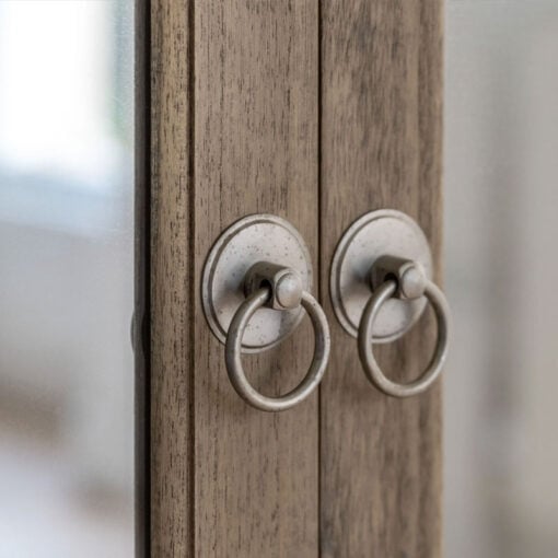 Rustic Country Farmhouse Light Mindy Wood Parquet 2 Mirrored Doors Large Wardrobe 195cm