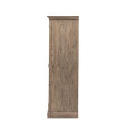 Rustic Country Farmhouse Light Mindy Wood Parquet 2 Mirrored Doors Large Wardrobe 195cm