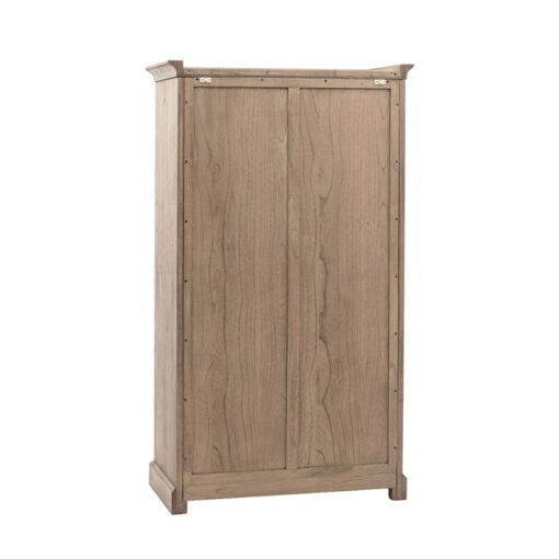 Rustic Country Farmhouse Light Mindy Wood Parquet 2 Mirrored Doors Large Wardrobe 195cm
