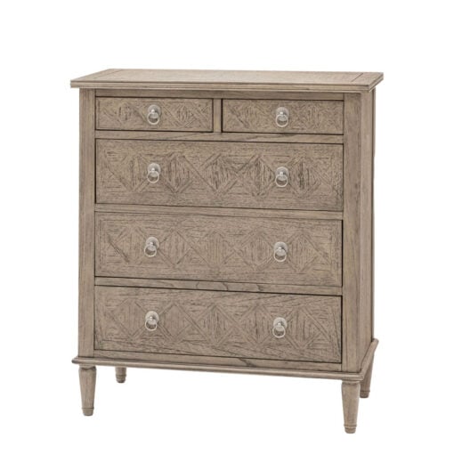 Rustic Country Farmhouse Light Mindy Wood Parquet 5 Drawer Chest Of Drawers Rustic Country Farmhouse Light Mindy Wood Parquet 5 Drawer Chest Of Drawers