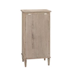 Rustic Country Farmhouse Light Mindy Wood Parquet 5 Drawer Tallboy Chest Of Drawers With Lift Top Vanity Mirror