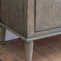 Rustic Country Farmhouse Light Mindy Wood Parquet 7 Drawer Chest Of Drawers 130cm