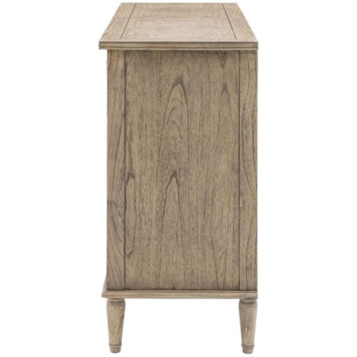 Rustic Country Farmhouse Light Mindy Wood Parquet 7 Drawer Chest Of Drawers 130cm