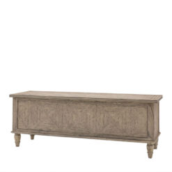 Rustic Country Farmhouse Light Mindy Wood Parquet Trunk Lift Top Storage Hallway Bedroom Bench 130cm