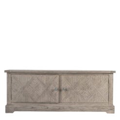 Rustic Country Farmhouse Mindy Wood Parquet 2 Door Large TV Stand Media Unit 130cm