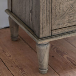 Rustic Country Farmhouse Mindy Wood Parquet 2 Drawer Bedside Cabinet Side Table
