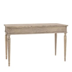 Rustic Country Farmhouse Mindy Wood Parquet 2 Drawer Desk With Turned Legs 130cm